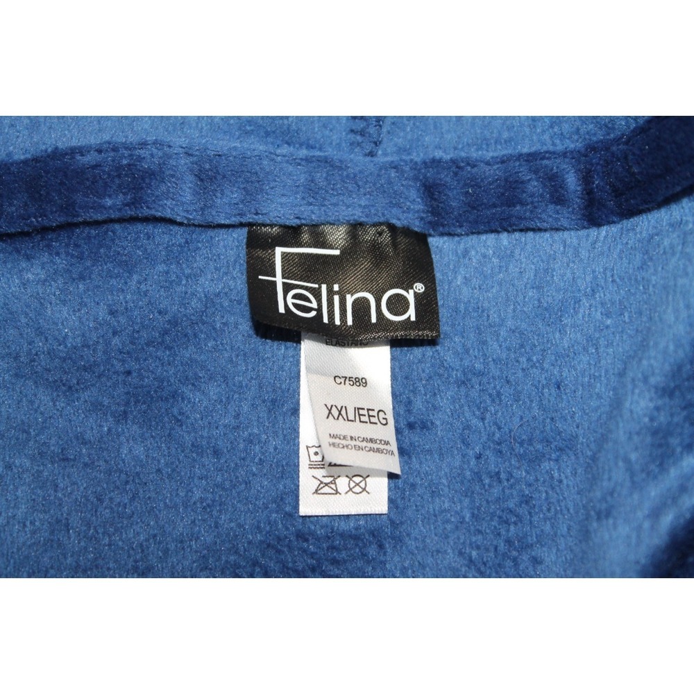 Felina Velour Lounge Set Womens XXL Blue Zip Hoodie Jogger Pants 2 Piece - Picture 7 of 14